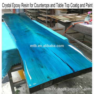 High Glass Resin Wood Table and Furnitures